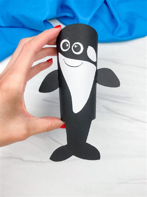 Killer Whale Toilet Paper Roll Craft [Free Template]