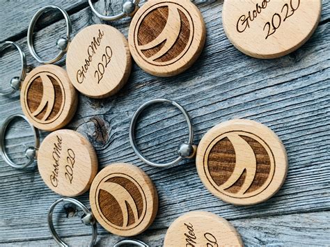 Engraved Wood Keychain Maple Wood Key Tag Custom Wood | Etsy