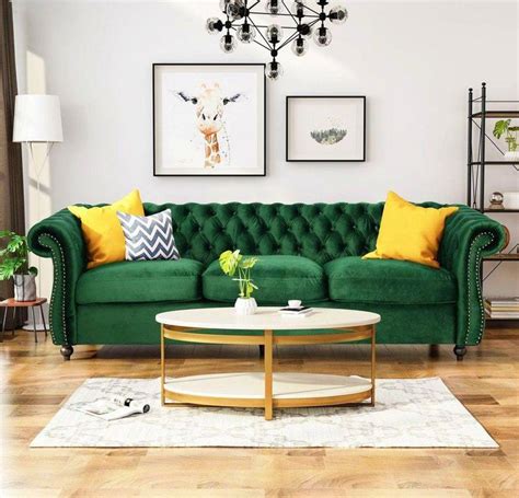 Pin by TJM Decor on Choosing The Best Sofa | Green sofa living room, Chesterfield sofa living ...