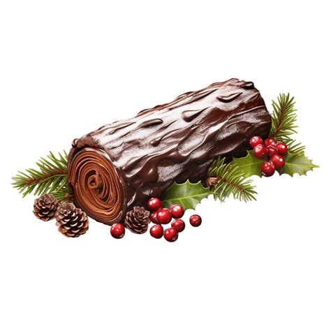 Christmas Cake Yule Log Cake Ai Generative 33172583 PNG