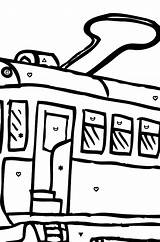 Simple Coloring Page  A Tram Is Bored Print sketch template