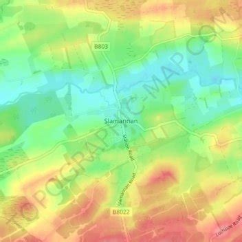 Slamannan topographic map, elevation, terrain