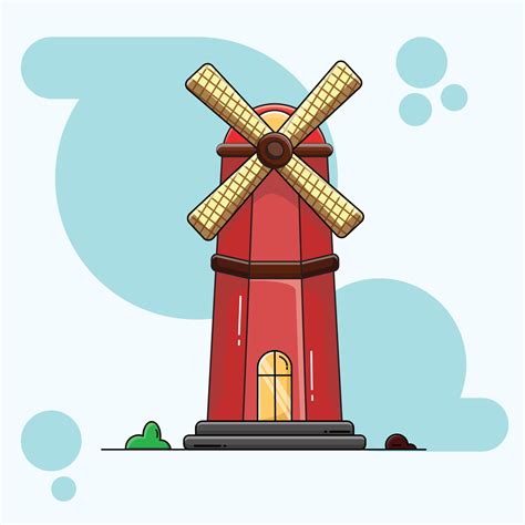 Windmill . vector windmill cartoon 11643192 Vector Art at Vecteezy