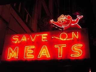 Save-On Meats | A wonderful neon sign with "flying pigs" on … | Flickr