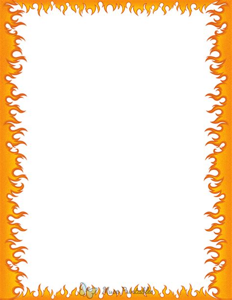 Printable Flame Page Border