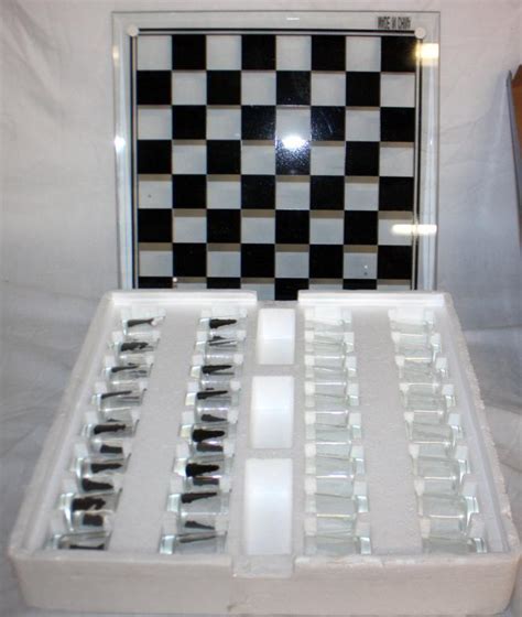 Shot Glass Chess Board with 32 Shot Glasses