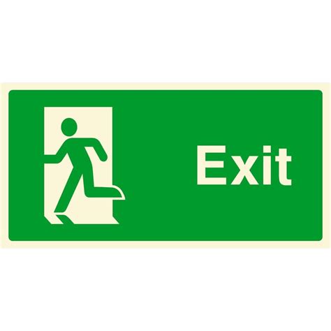 Glow In The Dark Exit Sign Left