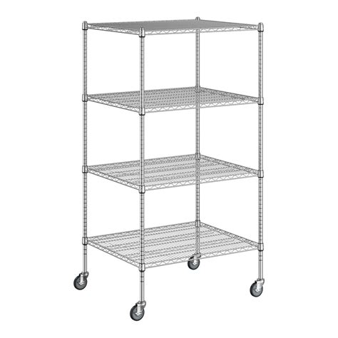 Regency 30" Wide NSF Chrome 4-Shelf Kit with 64" Posts and Casters