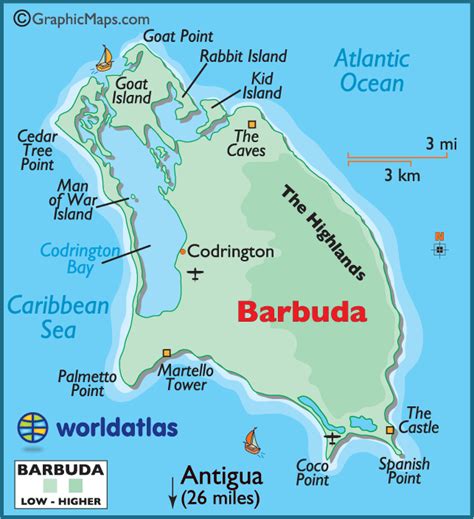 Antigua and Barbuda Large Color Map