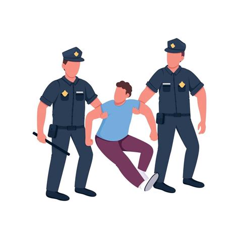 Police arresting criminal flat color vector faceless characters 2561443 ...