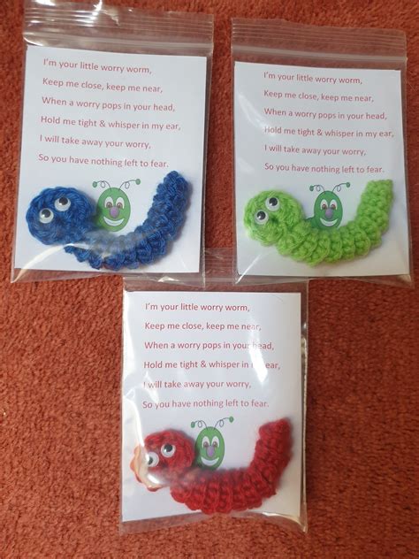 10 X Worry Worms Handmade Crochet ADHD Anxiety Relief Fidget - Etsy