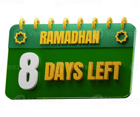 8 Days Left to Ramadan Month. Islamic Decorative Element. Ramadan ...