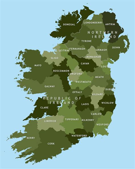 Map of Irish counties - royalty free editable vector map - Maproom