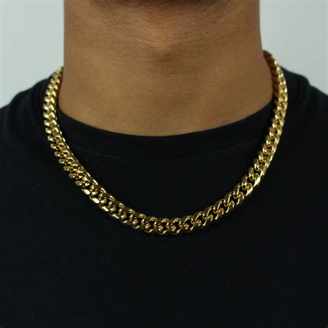 10mm Miami Cuban Link Chain in Gold – Jewlz Express