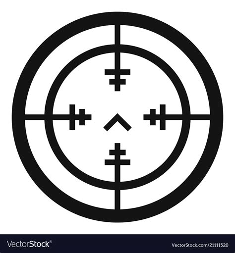 Sniper gun aim icon simple style Royalty Free Vector Image