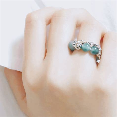 Abandoned Cat Donation Ring Jade Surgical Chain Ring Beads Women Men Male Student Couple ...