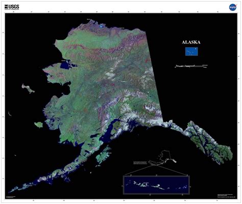 The Alaska Satellite Imagery State Map Poster | Satellite maps, Map poster, Map