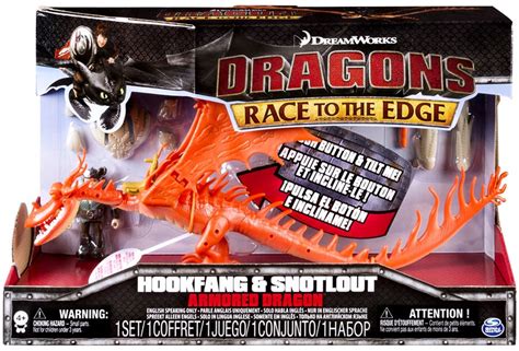 How to Train Your Dragon Race to the Edge Hookfang Snotlout Action Figure 2-Pack Armored Dragon ...