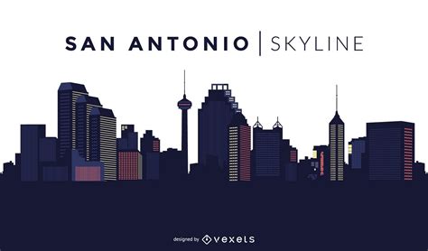 San Antonio Skyline Design Vector Download