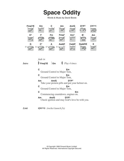 Space Oddity by David Bowie - Guitar Chords/Lyrics - Guitar Instructor