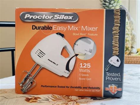 PROCTOR SILEX DURABLE Easy Mix Electric Hand Mixer 5 Speed Model 62507 ...