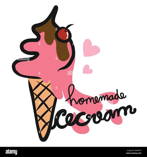 Homemade ice cream logo vector illustration Stock Vector Image & Art - Alamy