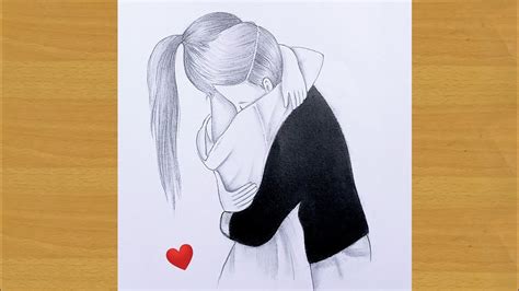 How to draw a cute couple Hugging step by step || romantic couple hugging drawing ||Gali Gali ...