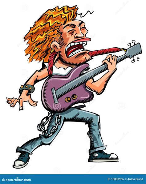 Cartoon Of A Heavy Metal Singer Vector Illustration | CartoonDealer.com ...