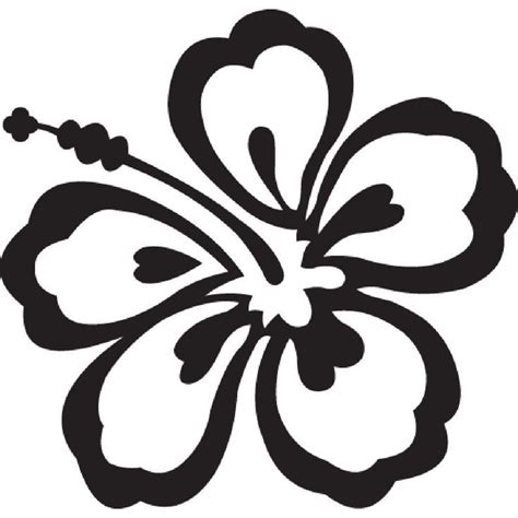 Hang Loose hawaii Clip Art | Hawaiian Flowers Clip Art Black And ... | Flower graphic, Flower ...