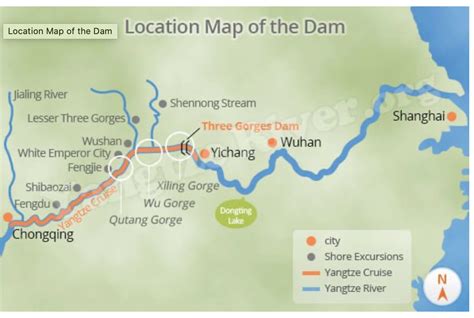 Three Gorges Dam Map