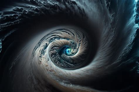 Premium Photo | View of a cyclone eye from space