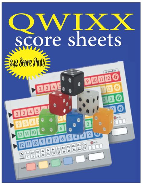 Buy Qwixx Score Sheets With Colored Pages: Qwixx Score Pads, Score Cards For Scorekeeping Of ...