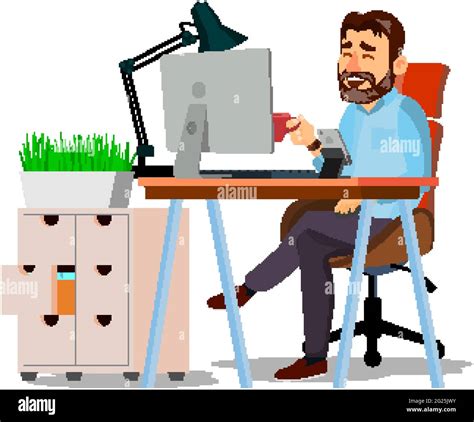 software developer man wrote program joke on computer cartoon vector Stock Vector Image & Art ...