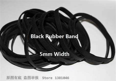 Wide 5mm Solid Black Rubber Band Elastic Heavy Duty Rubbers For Packing Packaging 20/50/100 per ...