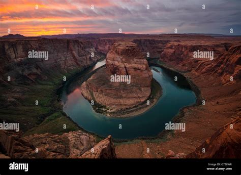 Horseshoe Bend at sunset Stock Photo - Alamy