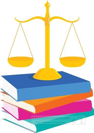 Law and Legal Clipart-legal balance with law books clipart