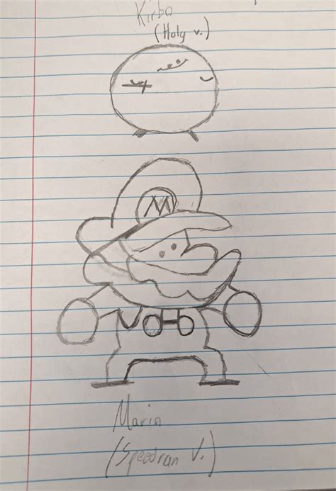 Kirbo (Holy) and Mario (Spedrun) Rough drafts : r/TerminalMontage