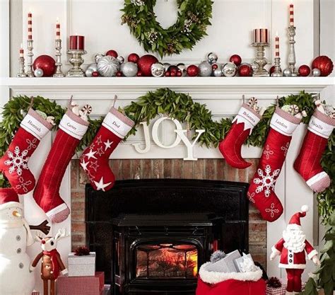 Classic Quilted Stocking Collection | Christmas mantel decorations, Christmas fireplace decor ...