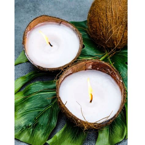 3 Coconut Shell Candle Coconut Candle In Real Coconut | Etsy