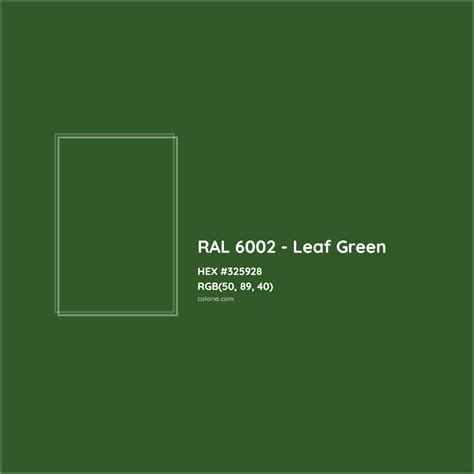 About RAL 6002 - Leaf Green Color - Color codes, similar colors and paints - colorxs.com