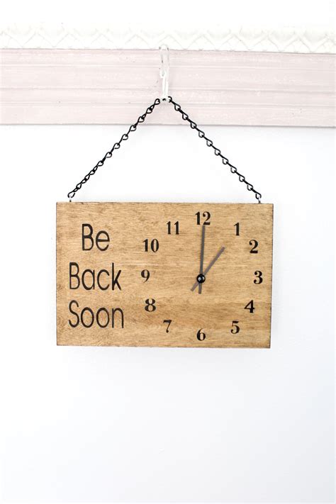 Business Sign, Be Back Soon Clock Sign, Store Hour Sign, Custom Sign ...