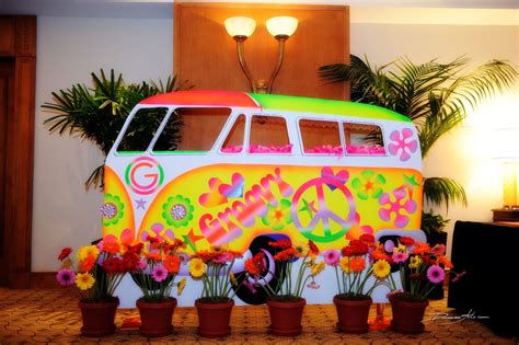 Great Photo opportunity. A #VW bus made of foamcore. #hippie #groovy #peace #flowers #70's # ...