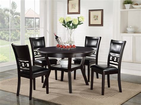 Gia 5 Piece Round Dining Set - Ebony - Furniture and Things