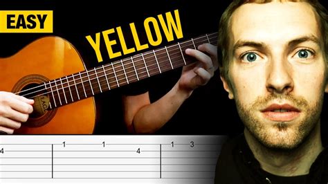 YELLOW Guitar Tabs Tutorial EASY (Coldplay) - YouTube