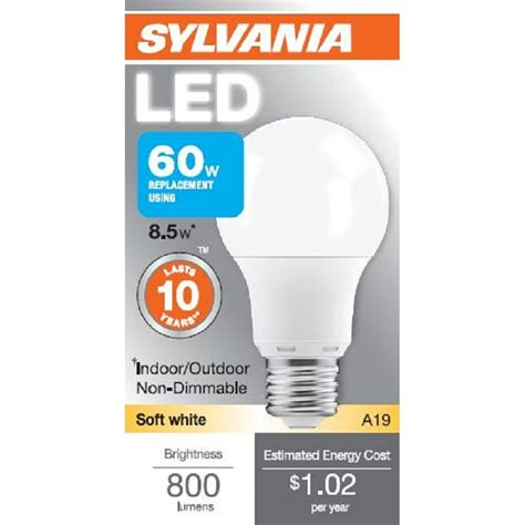 Sylvania LED Light Bulb, 8.5W (60W Equivalent), Soft White, 1-count - Walmart.com - Walmart.com