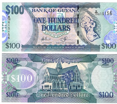 Guyana #36b(1) 100 Dollars, Pages World Paper Money