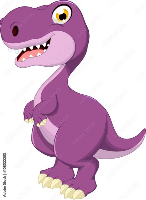 cute purple dinosaur cartoon Stock Vector | Adobe Stock