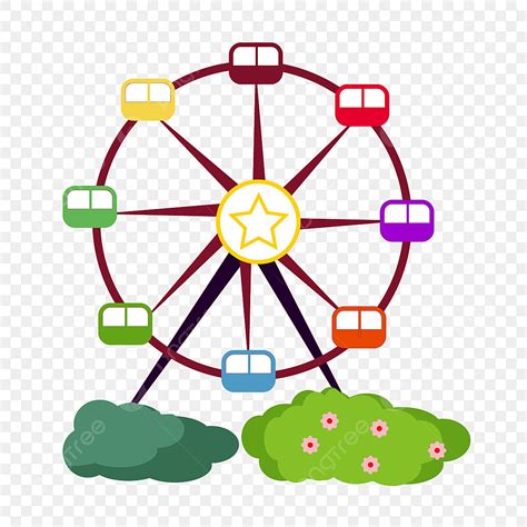 Ferris Wheel Clipart Hd PNG, Vector Cartoon Ferris Wheel, Vector, Cartoon, Ferris Wheel PNG ...