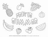 Summer Fruit Coloring Pages sketch template