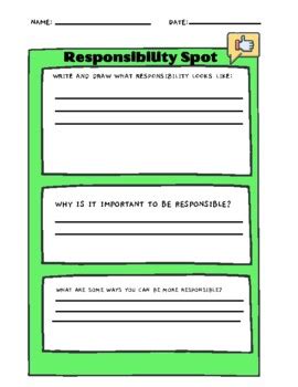 A Little Spot of Responsibility Packet by Counselor4Kids | TPT